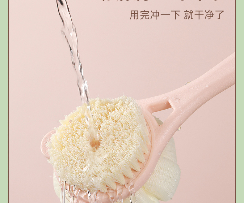 长柄洗澡刷搓背刷高品质沐浴刷双面软毛搓澡神器搓背沐浴球搓澡巾详情21