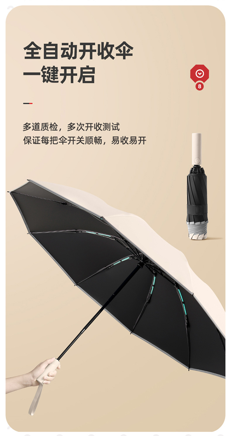 全自动大号折叠反向伞批发晴雨两用黑胶雨伞防晒防紫外线伞礼品伞详情17