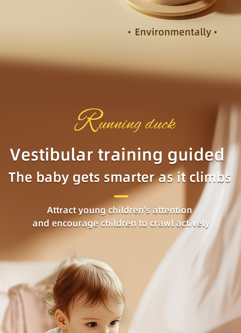 2025跨境电动万向旋转鸭儿童萌趣声光转转鸭小宝宝引导学爬玩具鸭详情5