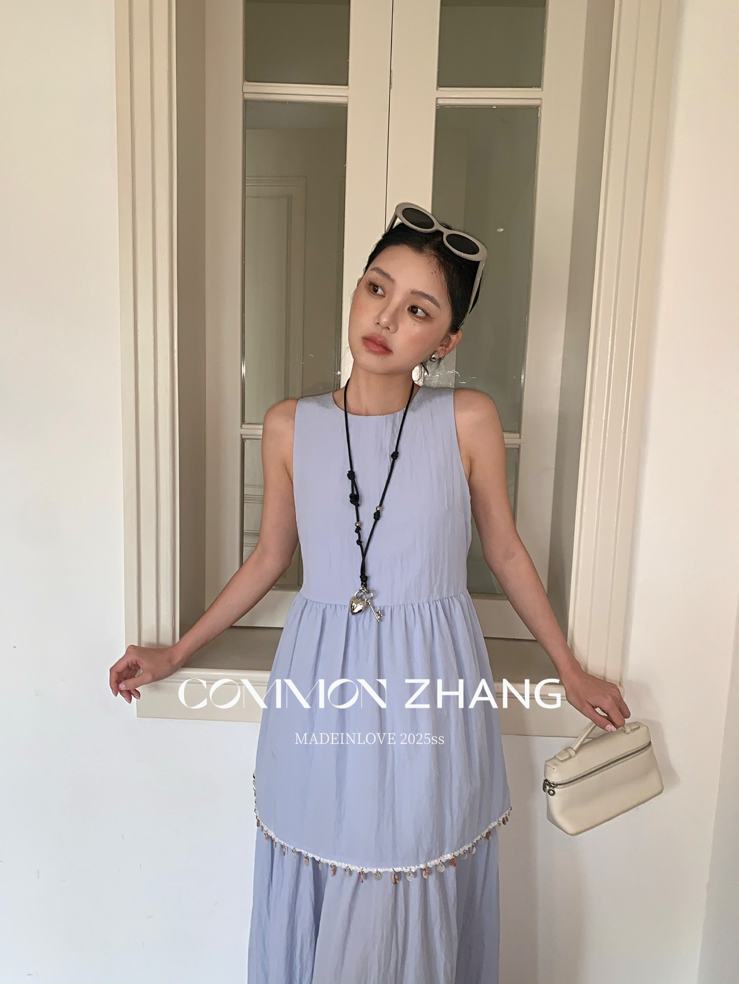 CZ ZHANG Summer Korean version anti-aging button patchwork round-neck sleeveless vest dress B26797 pic 27