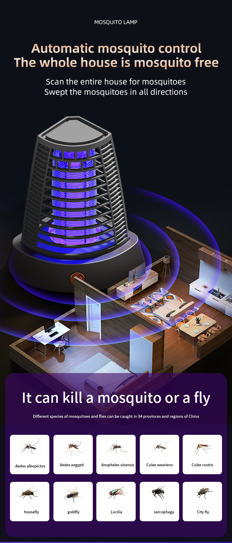 Cross-border bestsellers: Electric mosquito repellent, household mosquito repellent, outdoor camping lamp, rechargeable lighting mosquito repellent pic 4