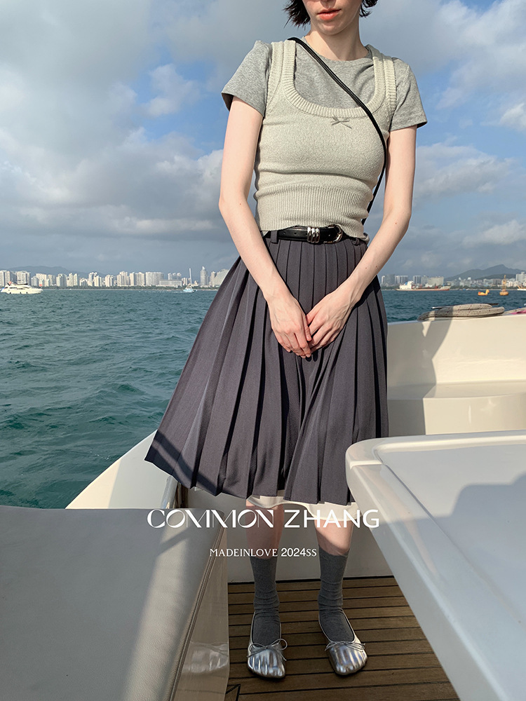 CZZHANG Summer Korean-style multi-color, niche, versatile and simple basic short-sleeved T-shirt for women A10099 pic 16