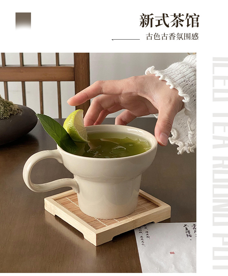 中古陶瓷马克杯家用带把拿铁咖啡杯ins风喝水杯子创意瓷杯牛奶杯详情12