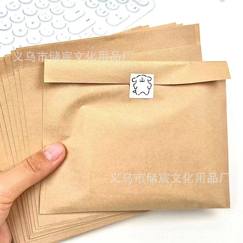 Ins-style blank kraft paper bags, card packaging materials, small card sleeves, notebook materials packaging, gift packaging bags pic 2