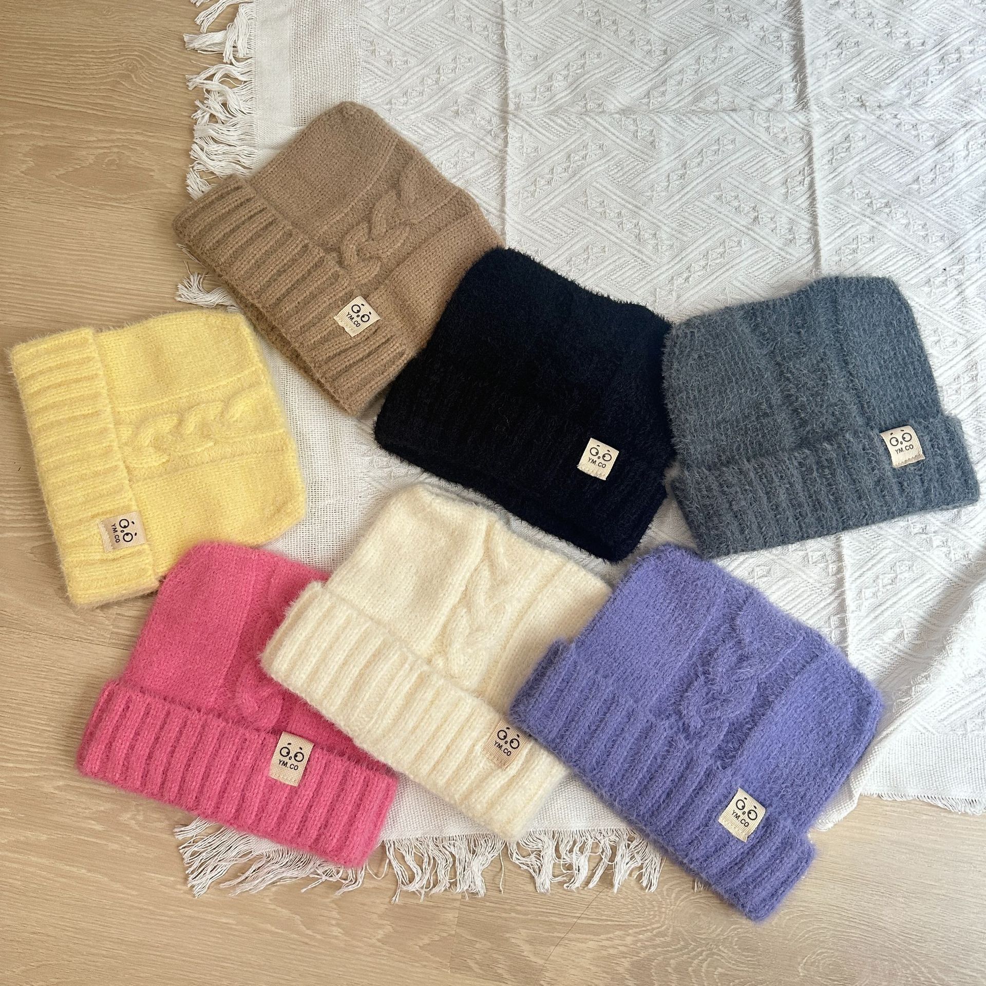 儿童针织帽日系可爱猫耳朵小标狐狸毛秋冬毛线帽防风保暖护耳帽详情13