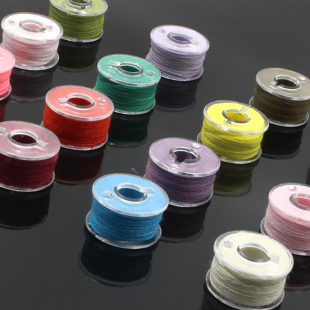 厂家批发家用缝纫机梭芯彩色绕线梭心25/36格梭心套装彩色缝纫线详情4