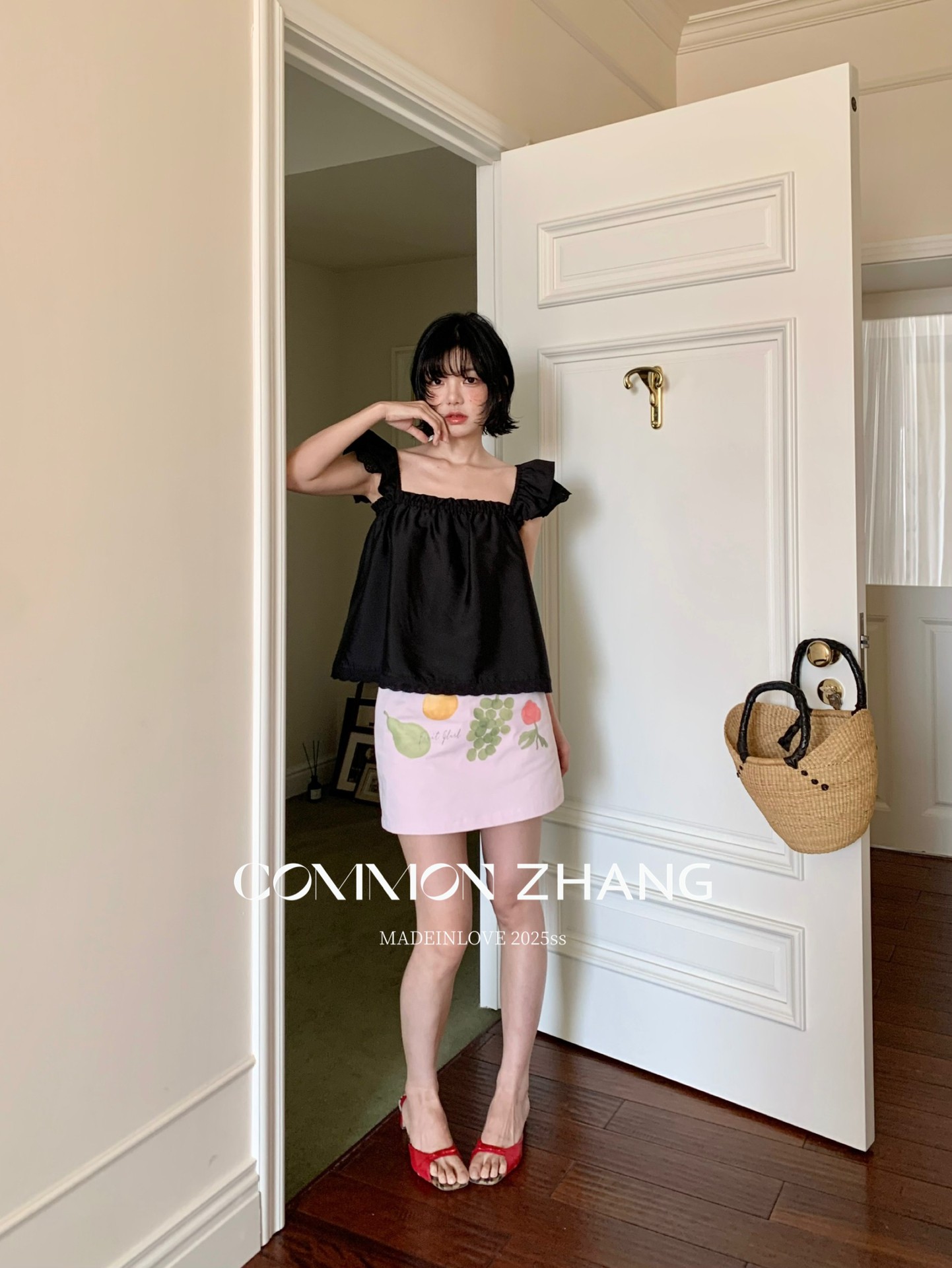 CZ ZHANG Summer Vacation Playful and youthful fruit-printed short skirt, low-waisted and versatile A-line skirt B22578 pic 29