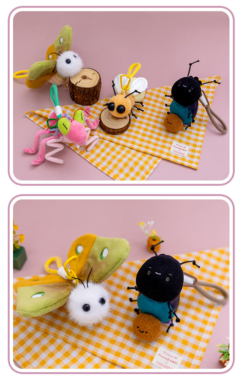 Insect plush hanging figurines, funny and fun, mosquitoes, flies, moths, mantises, realistic animals, in stock, trendy toys, wholesale pic 13