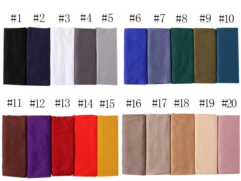 Cross-border Middle East best-selling solid-color mercerized cotton headscarf, soft and versatile, warm autumn and winter shawl Jersey scarf pic 14