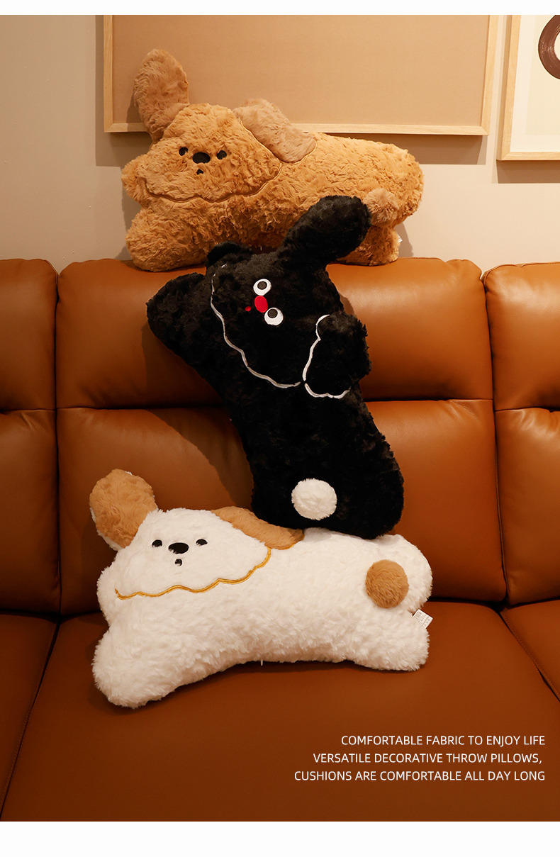Creative Dudu dog throw pillows, cute puppy plush toys, sofa cushions, soothing dolls, living room decoration gifts pic 10