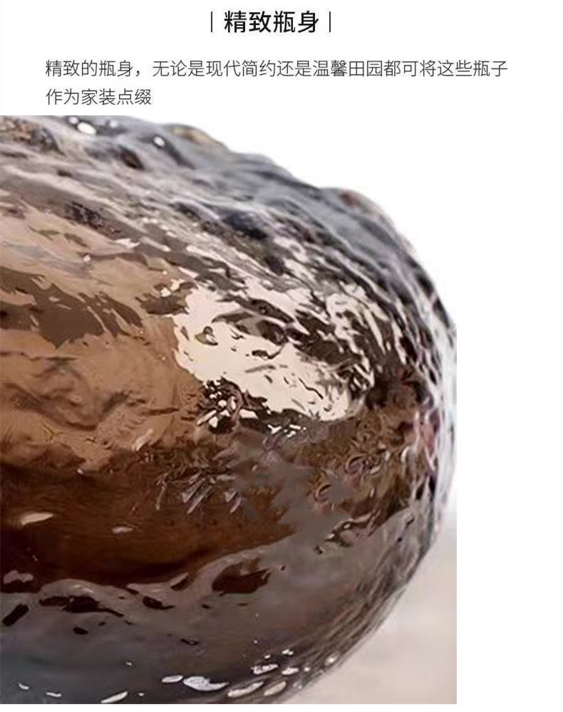 现代轻奢琉璃琥珀色浮冰手工花瓶客厅电视柜玄关高级感家居摆件品详情13