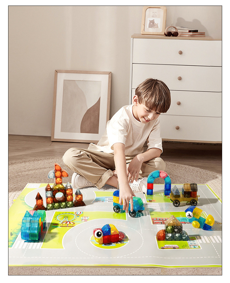 ONSHINE/童年无限3D几何大颗粒磁力积木儿童磁吸立体拼装益智玩具详情6