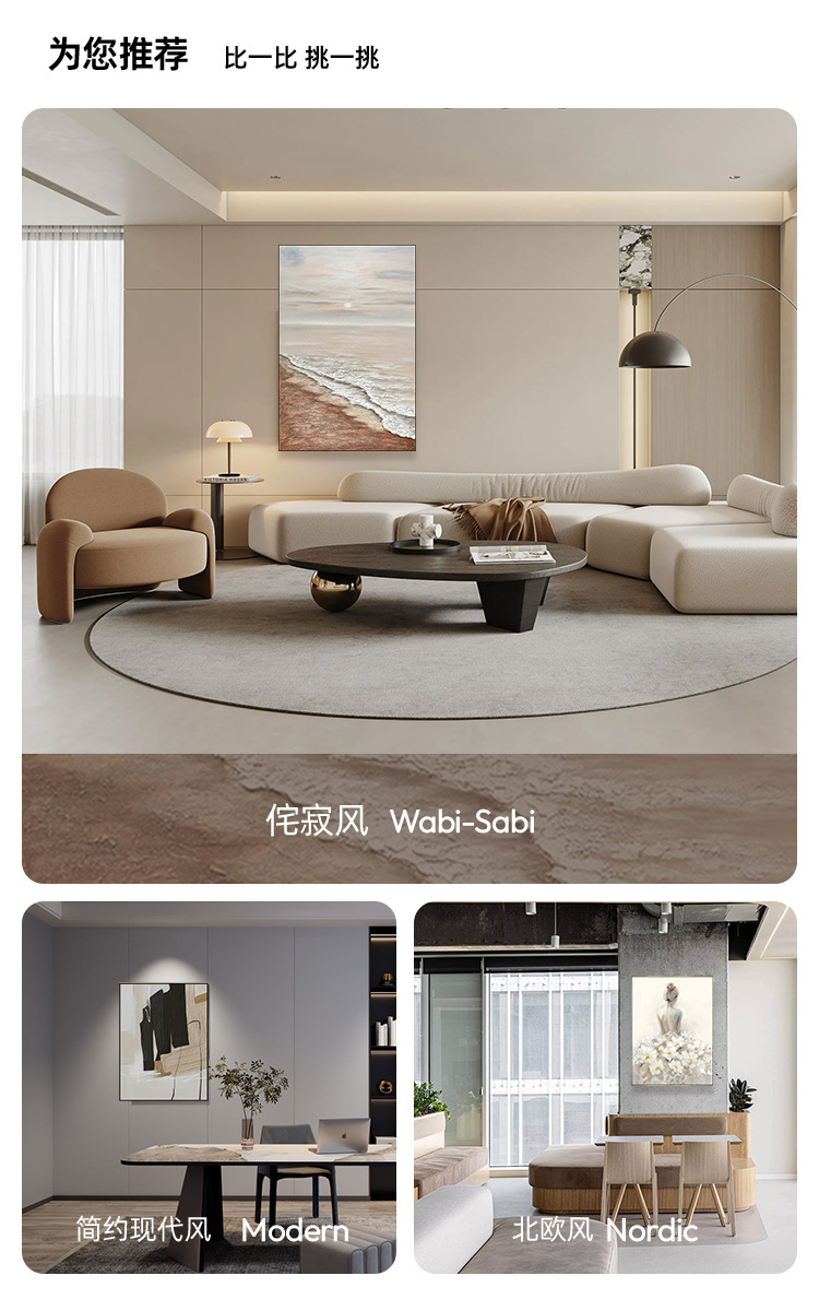 新中式抽象纯手绘大芬村油画 玄关肌理装饰画壁画客厅挂画高级感详情15