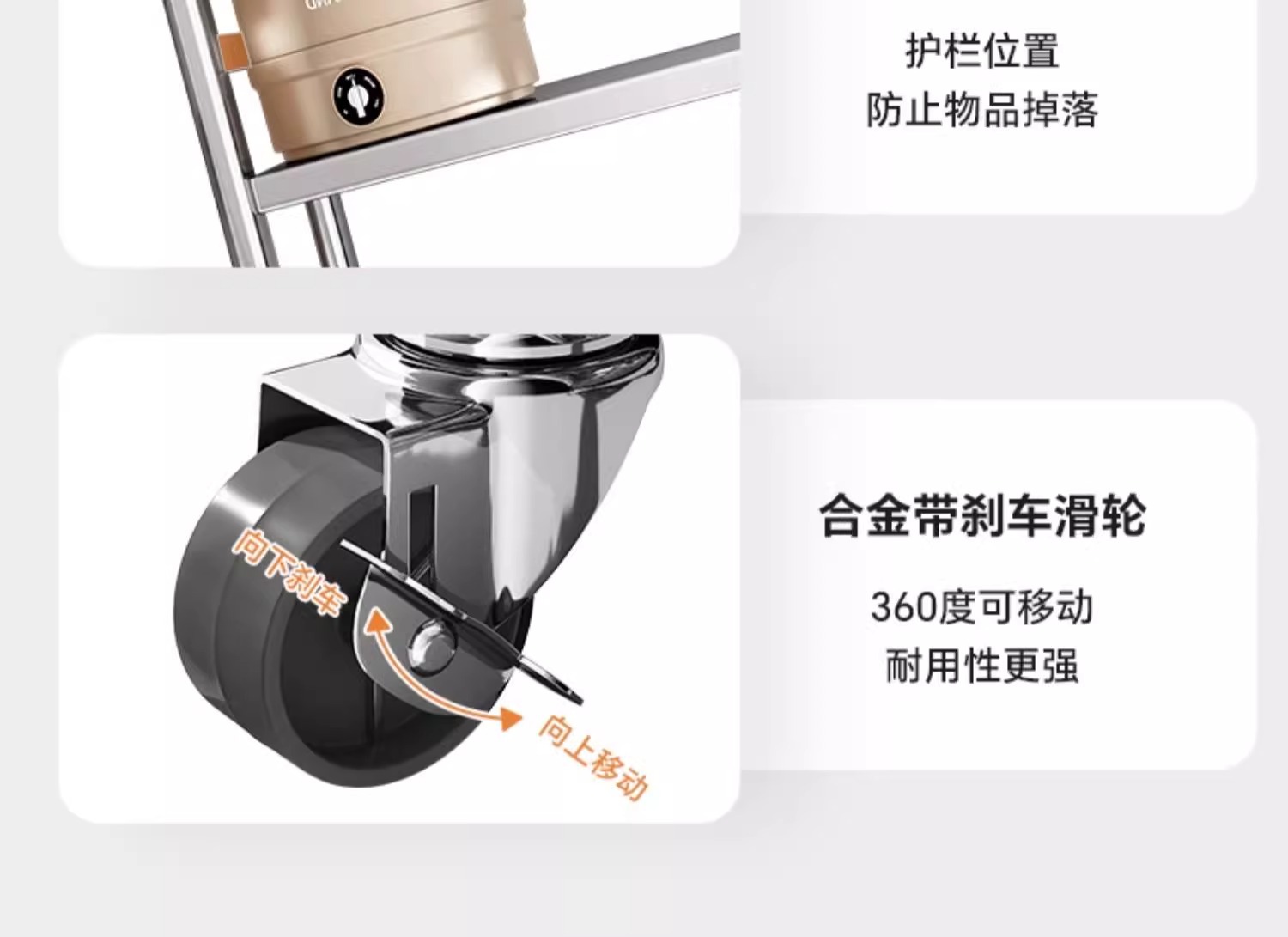 不锈钢厨房置物架菜篮子落地多层多功能微波炉锅具收纳架零食架子详情21