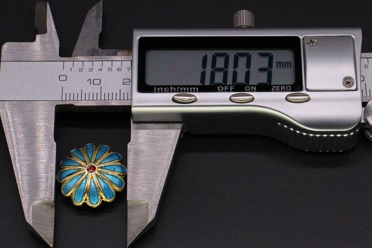 Traditional high-temperature enamel mechanism silver-blue decorative inlaid veneer Cloisonne 12-petal phoenix tail single piece pic 5