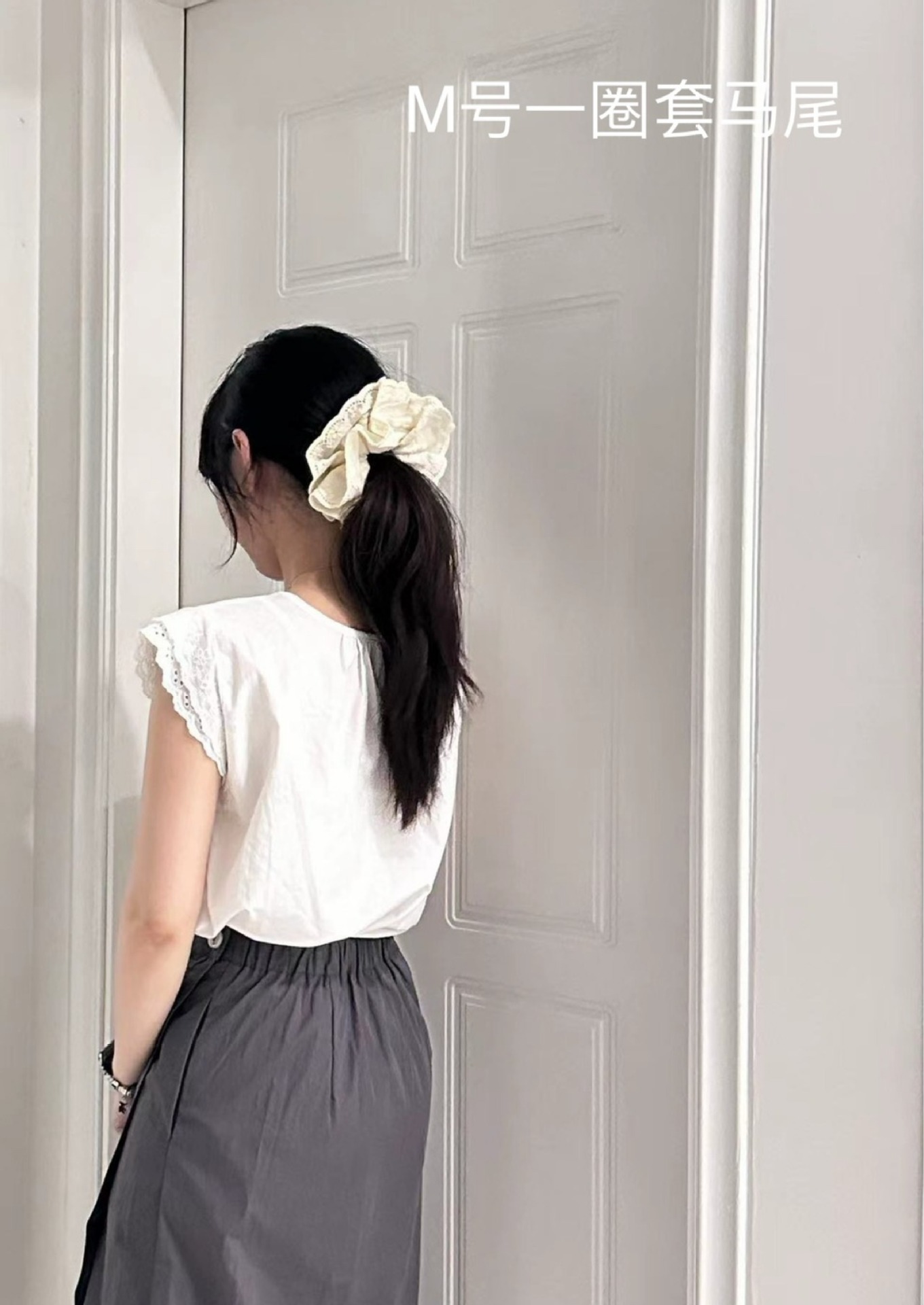 Pinecone retro princess-style French double-layer adjustable heavy industry milk white embroidered lace fluffy hair band pic 13