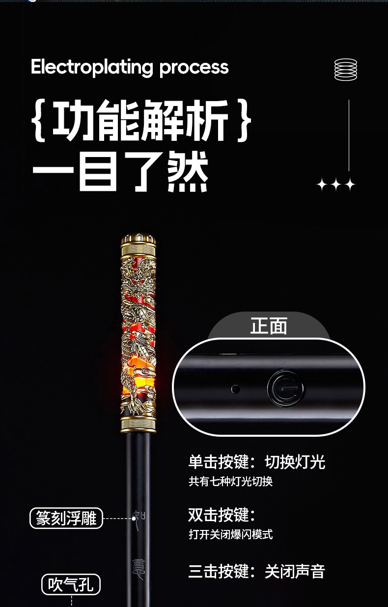 跨境孙悟空如意金箍棒儿童玩具吹气感应语音识别三挡伸缩抖音代发详情16