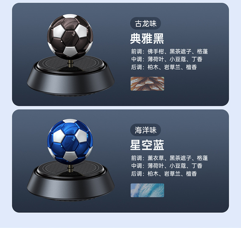 车载香薰太阳能感汽车香水摆件2024网红足球装饰品中控台男女详情9