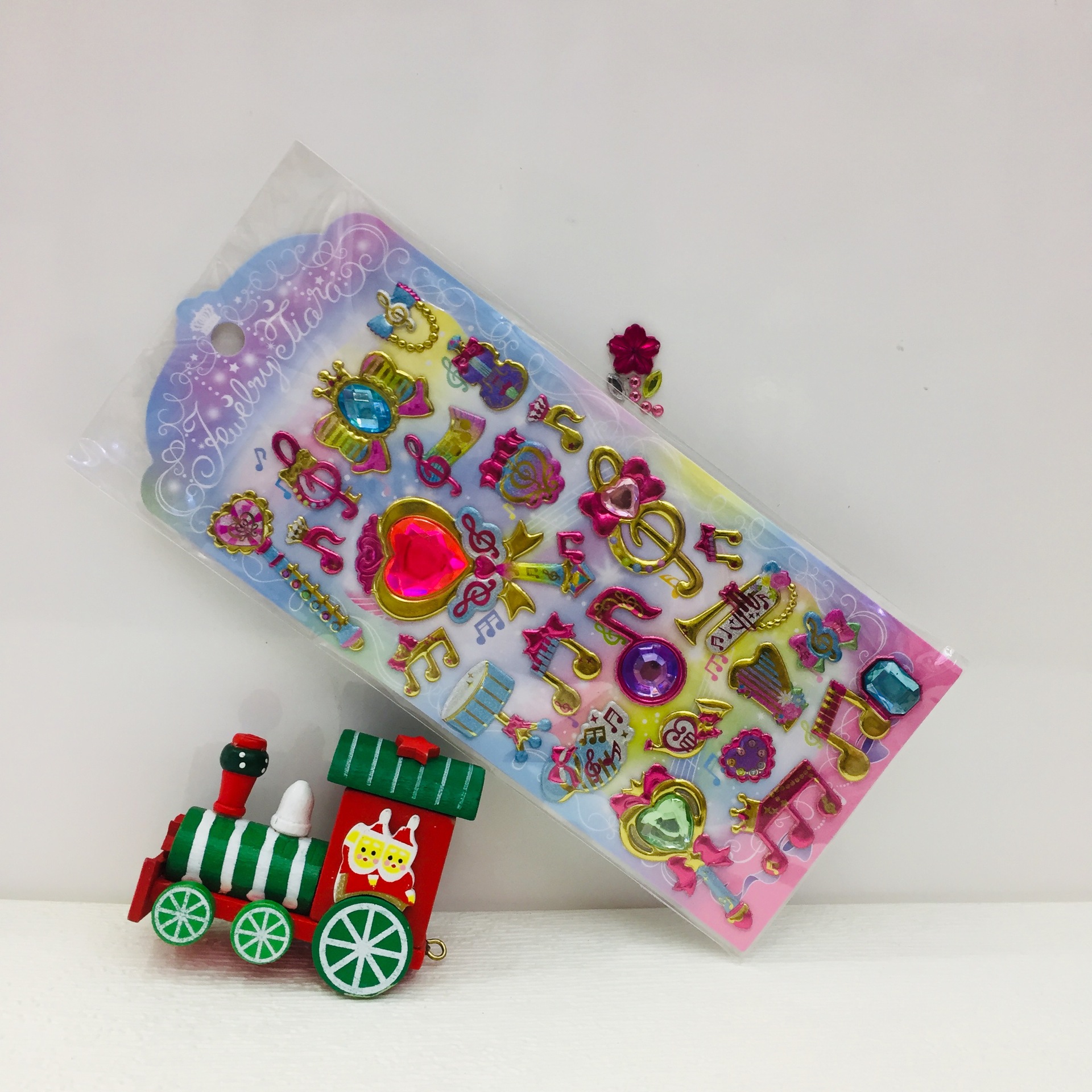 批发彩钻装饰手工贴画镭射女孩公主儿童立体水晶贴宝石钻石贴纸详情15