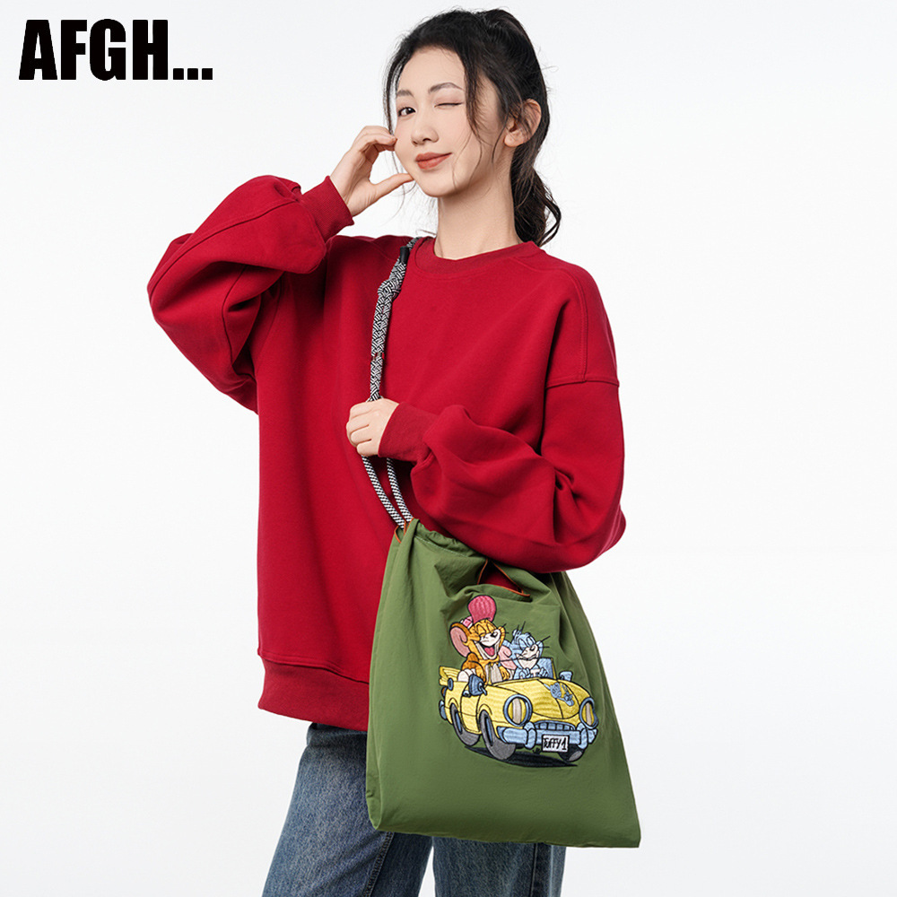 AFGH Warner officially authorized TomJerry embroidered shopping bag handbag, high-end car cat pic 2