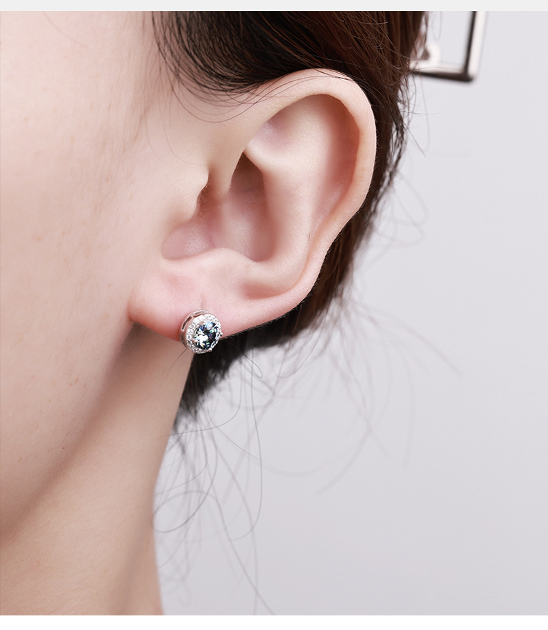 Zhuoheng selects Moissanite ear studs S925 silver pigeon egg-shaped Moissanite pure silver ear studs. Source factory, accessories, jewelry, wholesale earrings pic 19