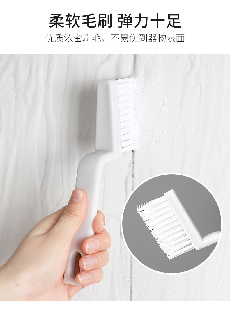 A small brush for cleaning the corners of the bathroom tile walls without blind spots, a toilet brush for scrubbing floor gaps, and a bathroom grouting and cleaning brush pic 6