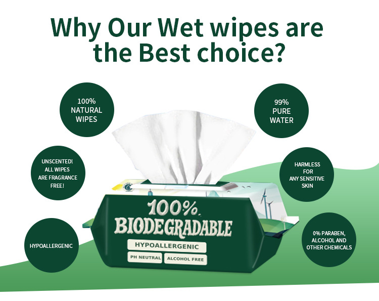 湿巾大包80抽家用湿巾纸英文可降解手口清洁湿纸巾详情8