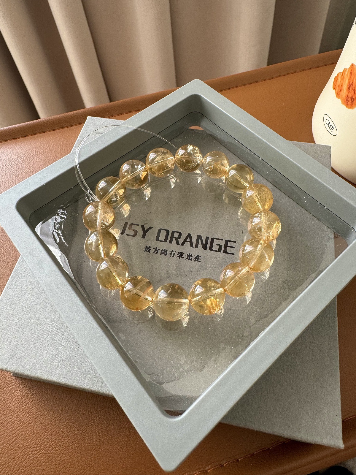 JSY【星汉灿烂】原创天然阿赛斯特莱黄水晶手串招财运礼物高级感详情7