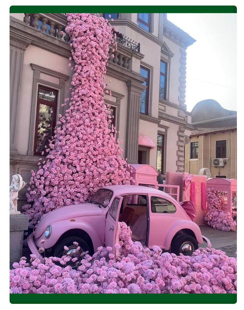 定制婚庆玫瑰瀑布仿真花假花瀑布墙网红玫瑰花背景墙情人节花详情17