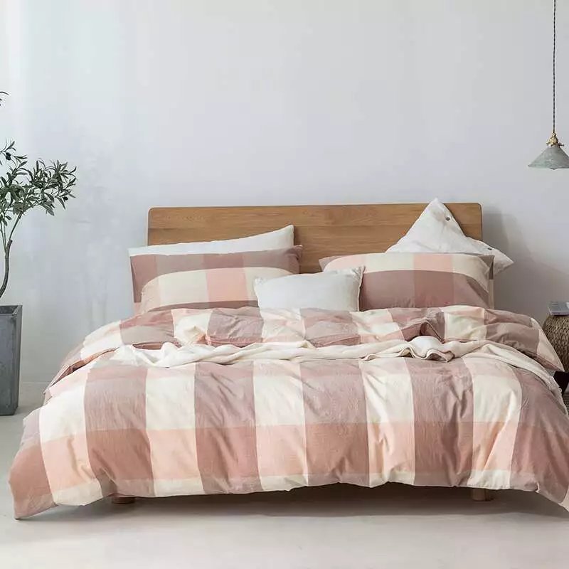 Muji pure cotton washed cotton four-piece set, Class a baby and mother grade bed sheets and duvet covers, all-cotton light luxury high-end bedding pic 42