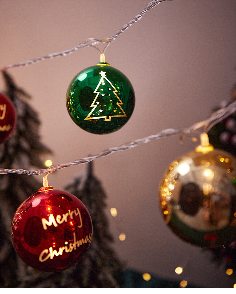 LED电镀球装饰灯串圣诞树灯串圣诞节氛围彩灯串橱窗房间布置挂件详情7