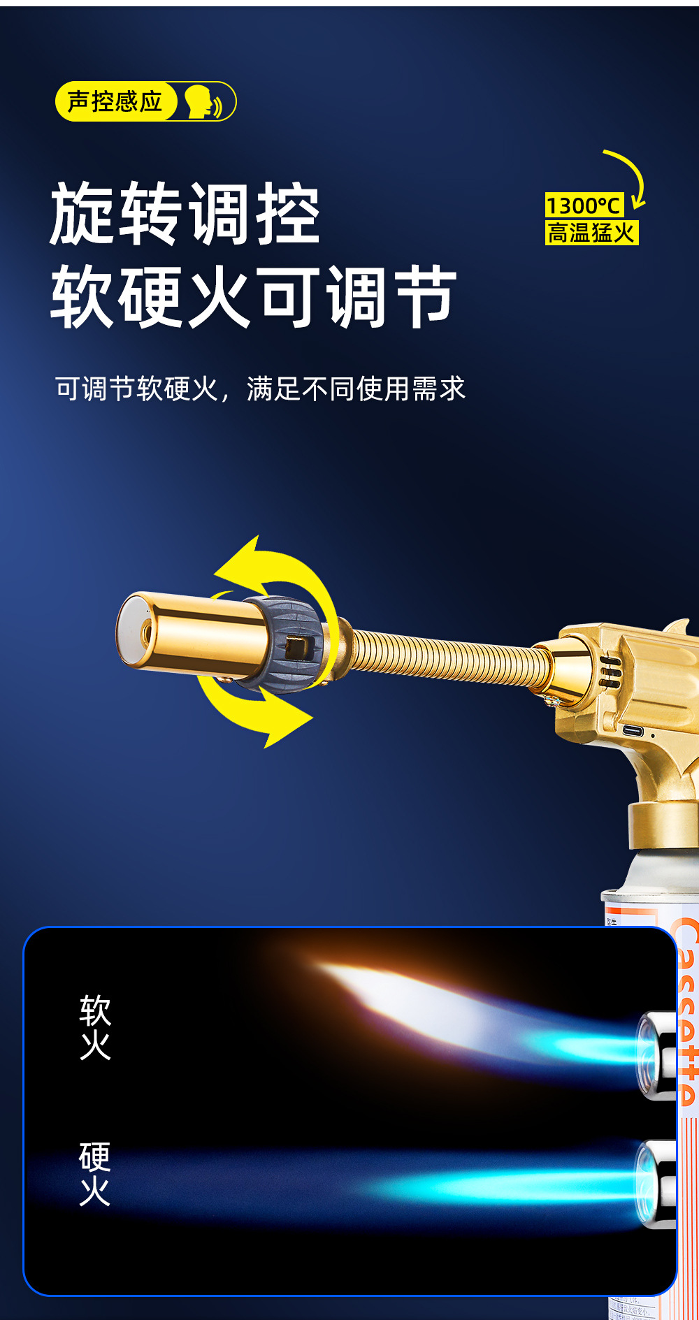 Wholesale of the new SF-258 voice-controlled card-type handheld high-temperature gold melting gun gas tank igniter pic 14