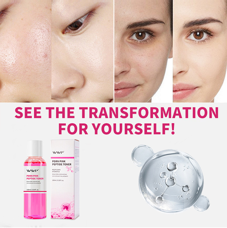 【跨境热销】WWP粉色肽爽肤水PDRN滋润补水保湿面部精华柔肤水FDA详情6