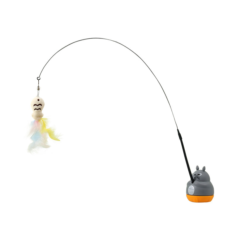 跨境亚马逊逗猫棒强力吸盘长杆钢丝逗猫棒可替换羽毛带铃铛猫玩具详情13