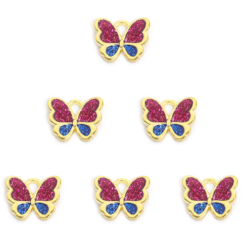 时尚炫彩蝴蝶滴油合金挂件 动物DIY饰品配件手链项链耳环吊坠配饰详情24