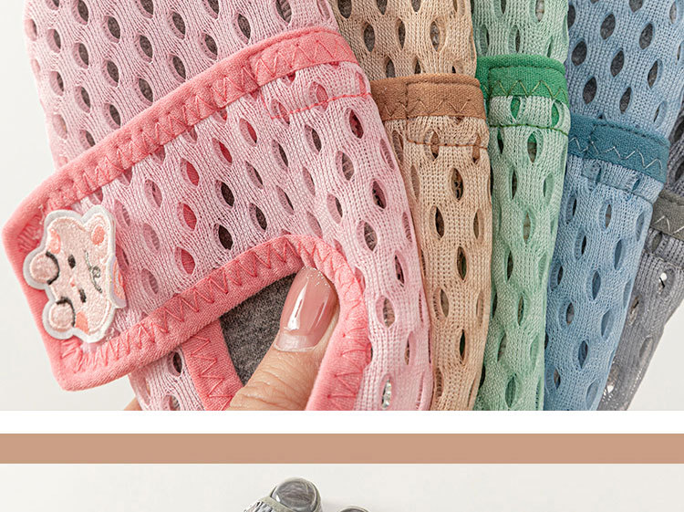 宝宝夏季地板袜魔术贴防滑隔凉儿童网眼鞋袜婴儿男女童室内学步鞋详情5