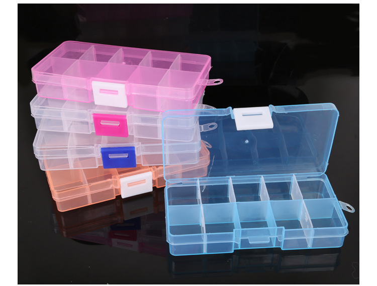 简约透明塑料盒 收纳盒 多功能收纳储物盒 分类收纳首饰盒 饰品盒详情3