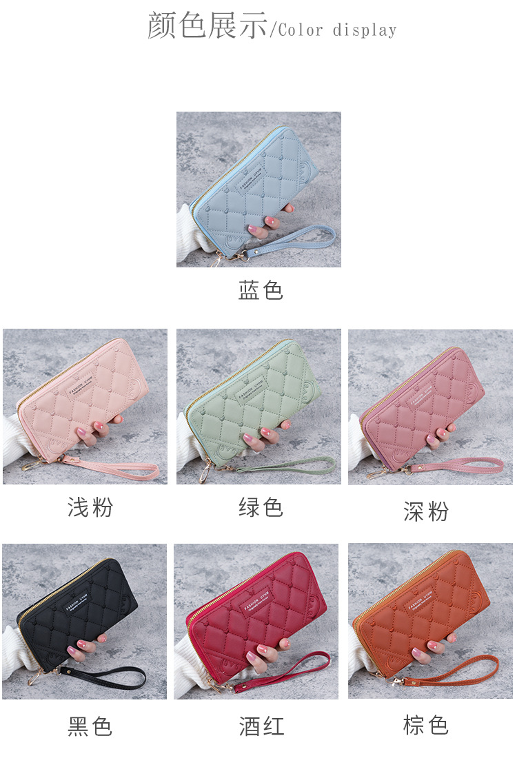 韩版2023新款手拿钱包女式长款拉链多功能百搭皮夹大容量手机钱夹详情2