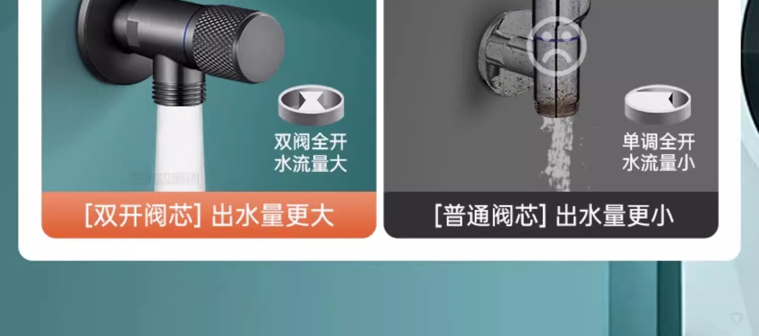 全铜卫浴角阀三角阀冷热水通用阀门开关4分水阀三角阀分水器加厚详情17