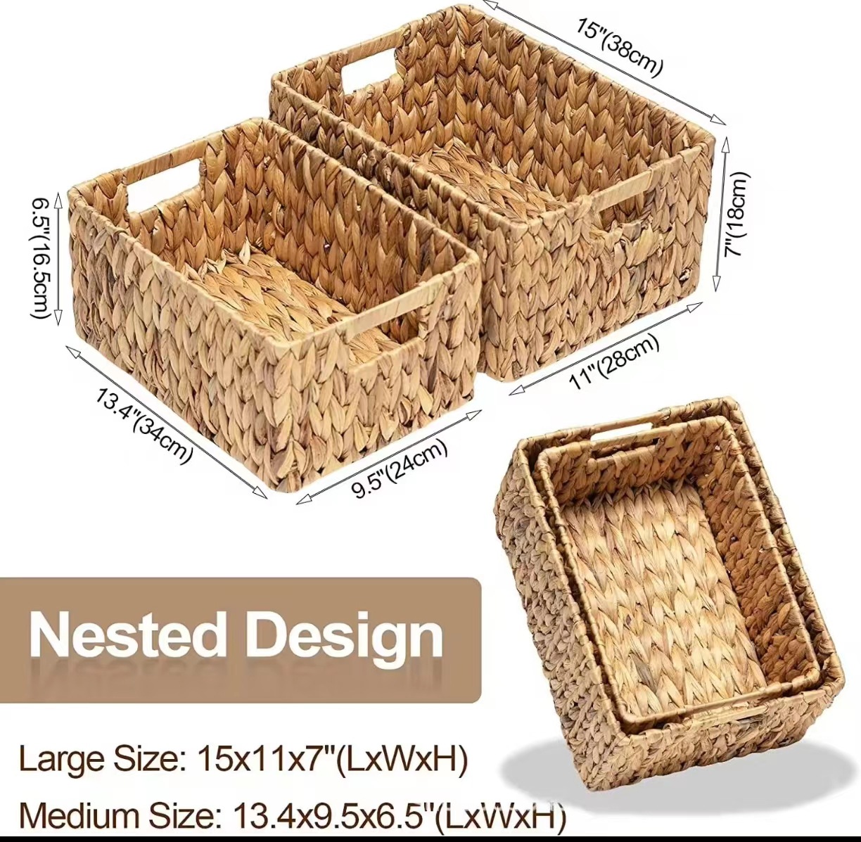 角落分层水葫芦草编收纳箱编织杂物收纳篮储物筐海草零食展示篮子详情5