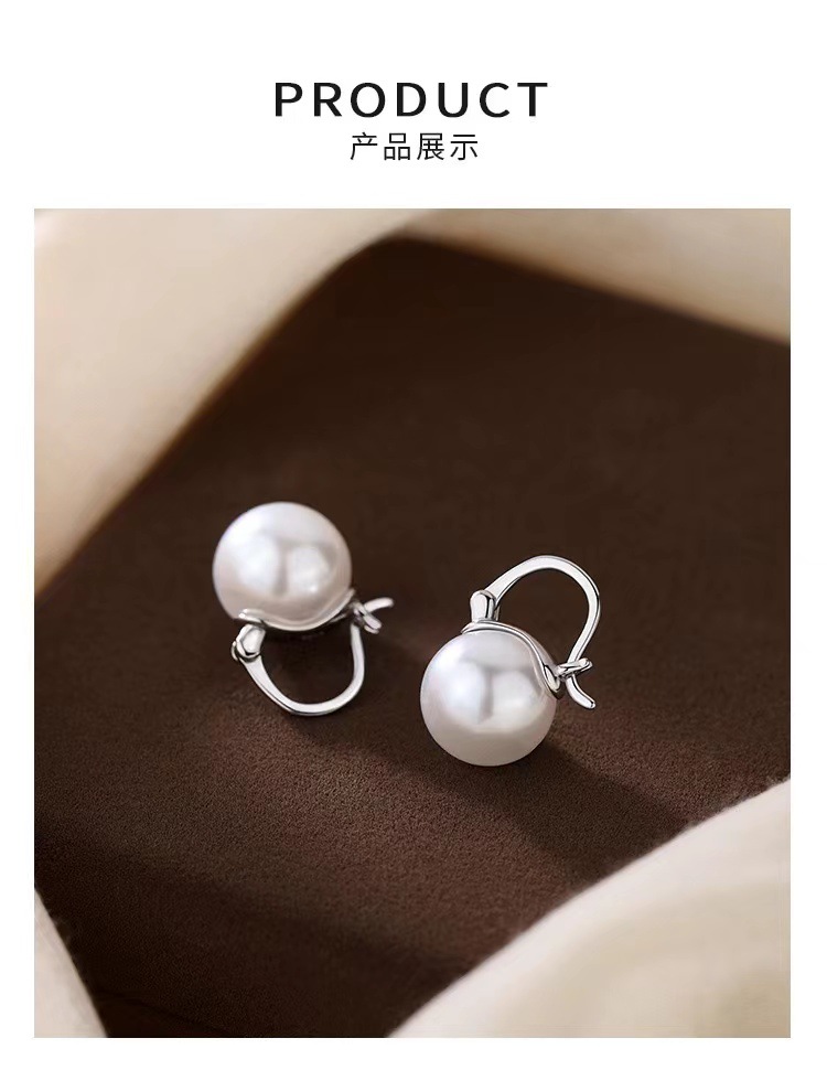 925纯银针珍珠耳环轻奢2023新款爆款小众耳钉高级感女耳饰详情8