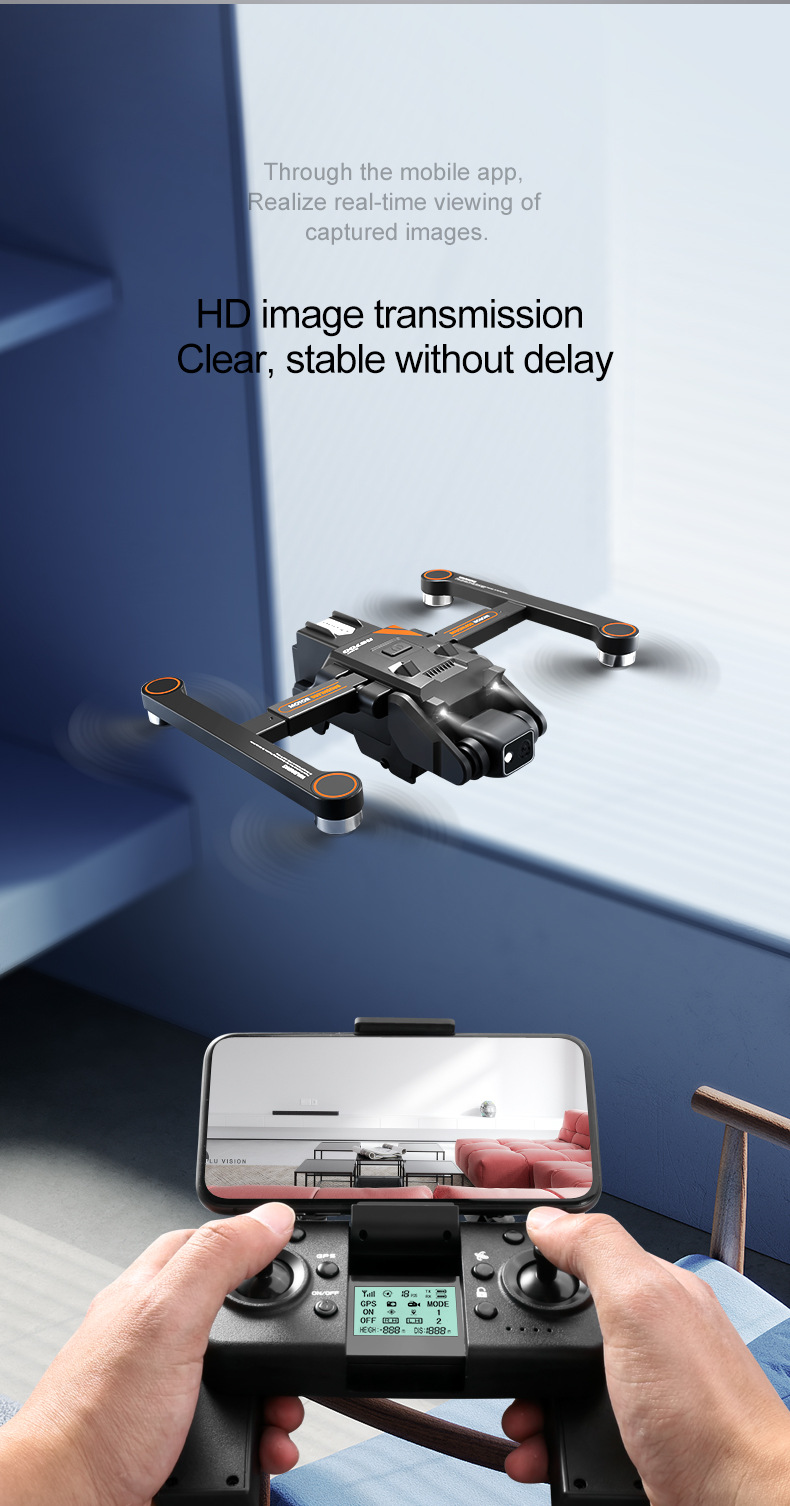 The cross-border new product RG700 quad-axis brushless unmanned aerial vehicle (UAV) for aerial photography, optical flow electronic speed regulation, GPS one-click return flight is for export pic 14