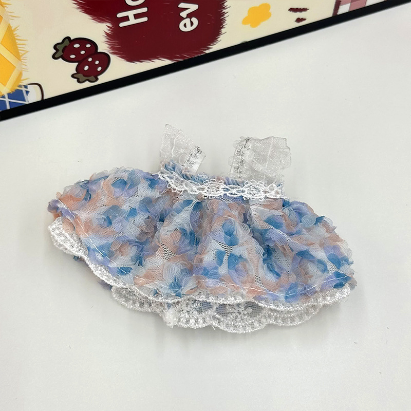 新款kt娃娃超仙玫瑰花蕾丝裙DIY玩偶甜美花朵婚纱裙娃衣服饰详情11