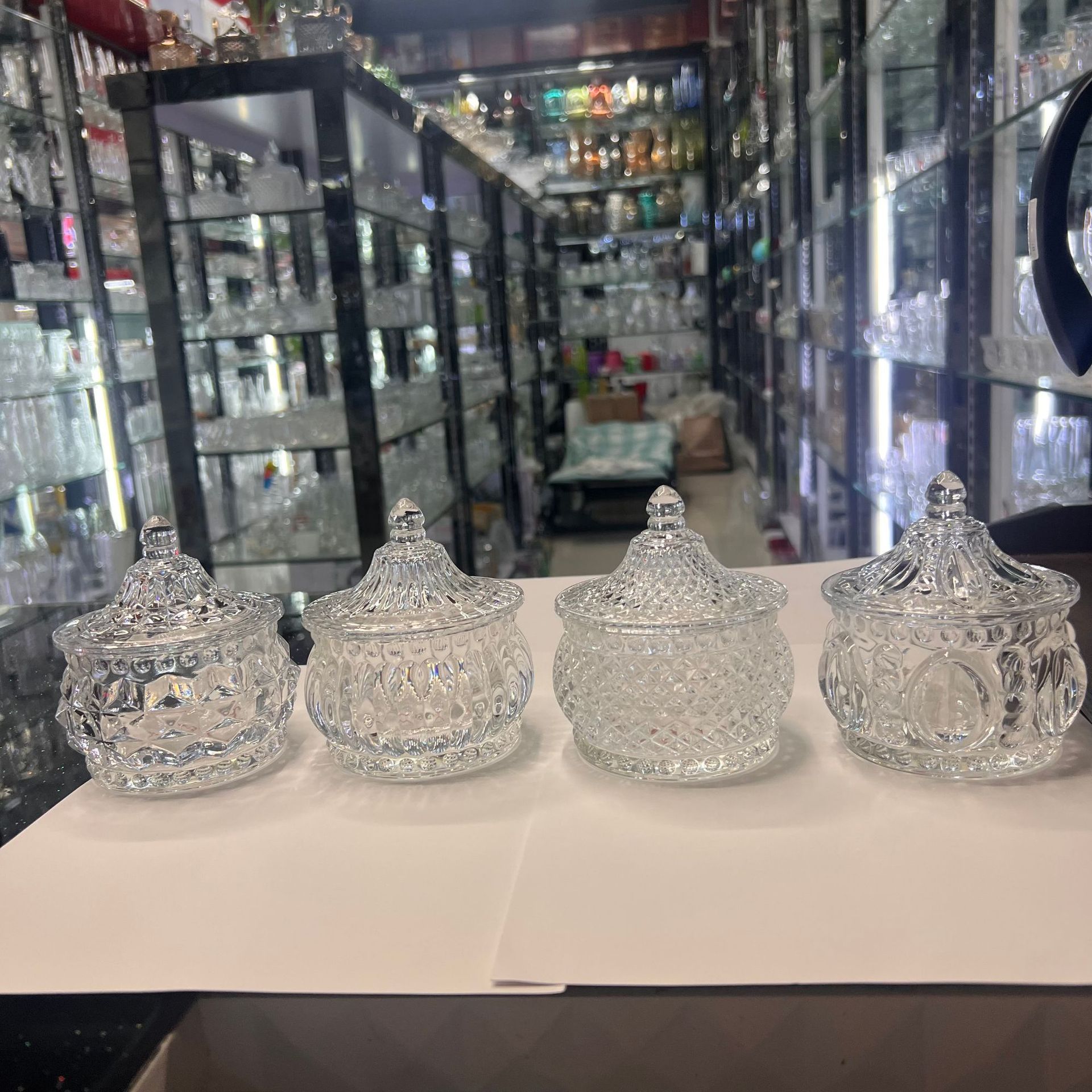 透明玻璃糖缸储物罐伴手礼装饰糖果罐茶叶罐欧式花边糖缸收纳摆件详情1