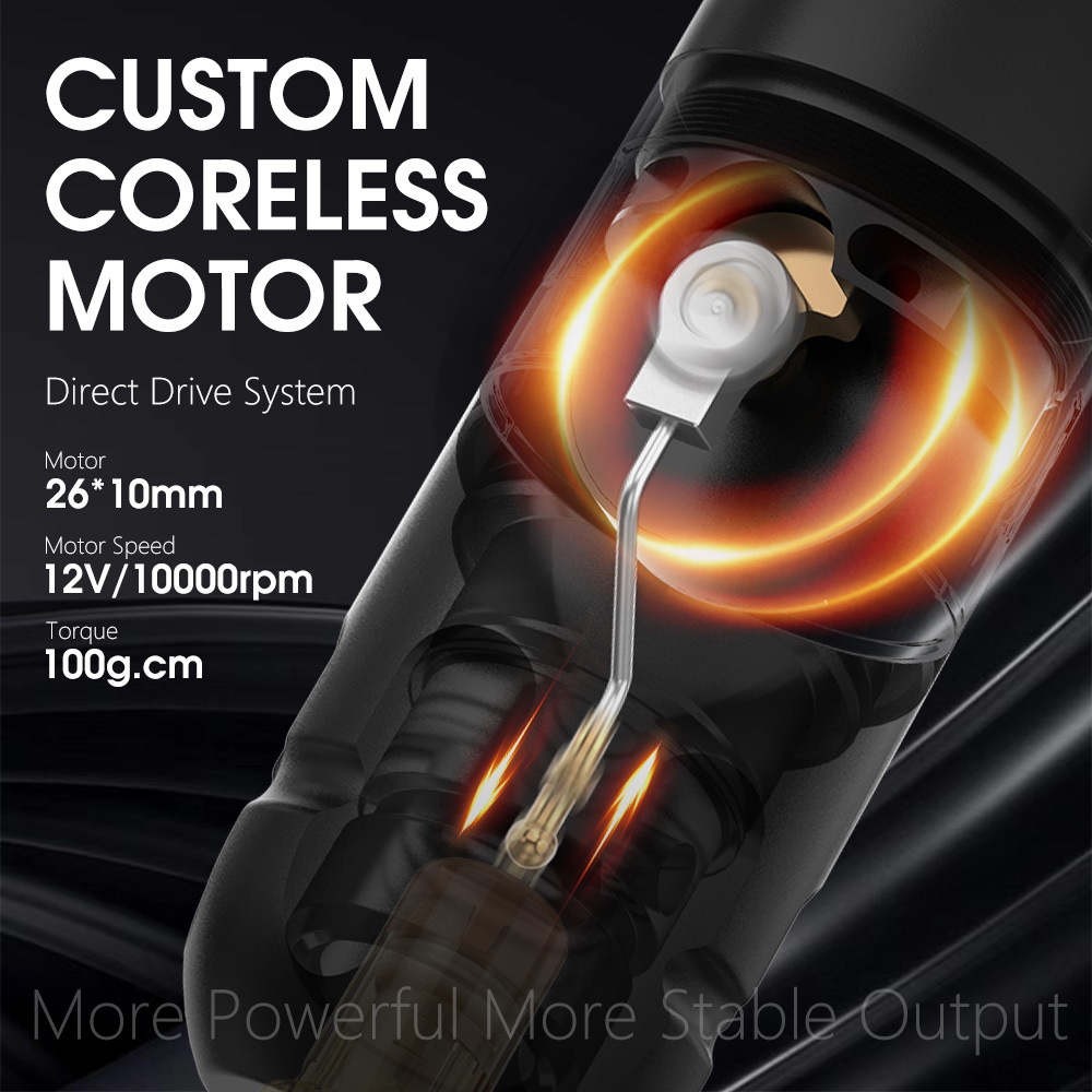 The shanilak Cross-border Rotating wireless Tattoo Pen complete set is suitable for beginners and professional artists pic 14