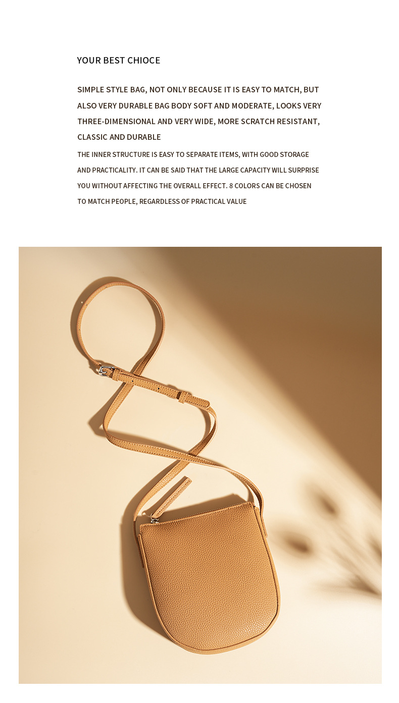 新款真皮大容量韩版手机包 高级感时尚百搭牛皮单肩斜挎小包包女详情3