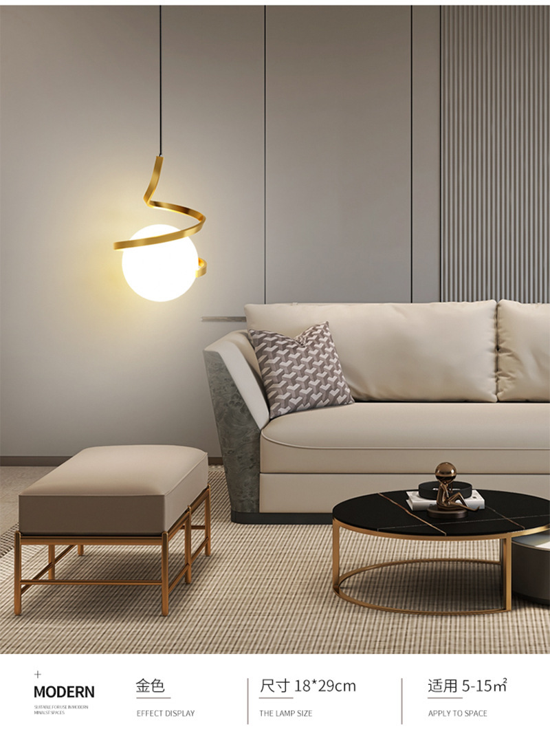 北欧卧室床头吊灯现代简约餐厅吧台灯电视背景墙轻奢网红小吊灯详情5