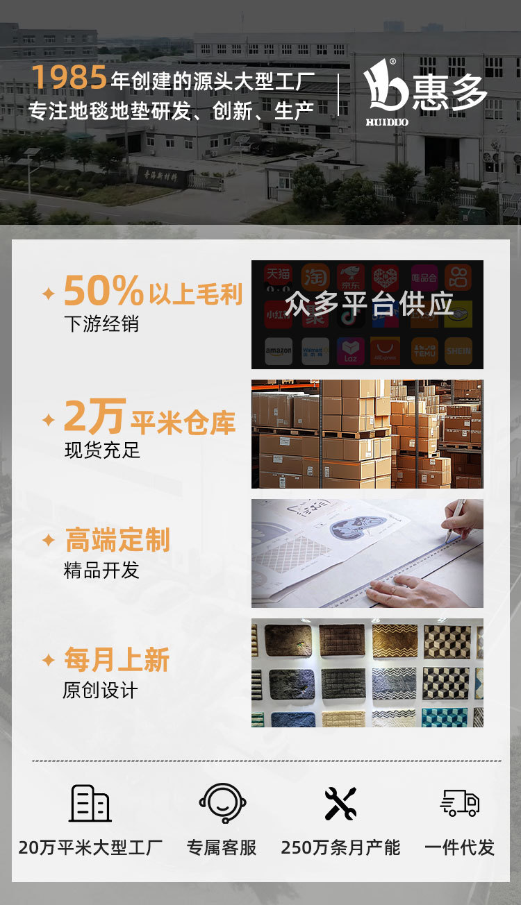 跨境浴室垫机织加厚吸水防滑地毯可机洗卫生间地垫卧室入户门垫详情2