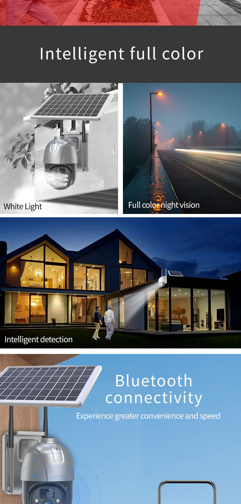 4G home solar camera, high-definition outdoor camera, network wifi wireless, low-power battery monitor pic 7