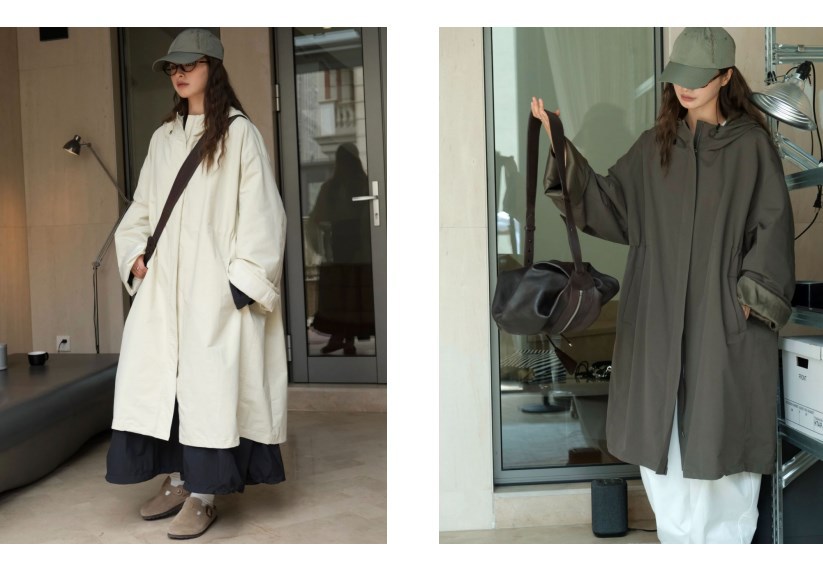 The new autumn Japanese-style outdoor street casual hooded silhouette windbreaker is a slimming and windproof long coat for women pic 11
